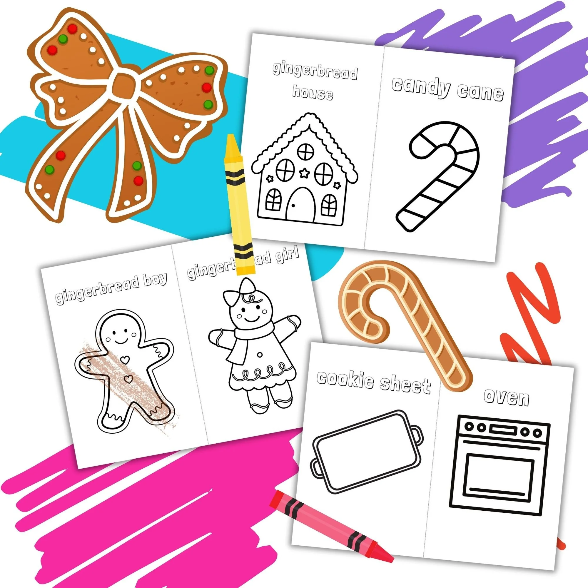 Simple Coloring Pages - Gingerbread.