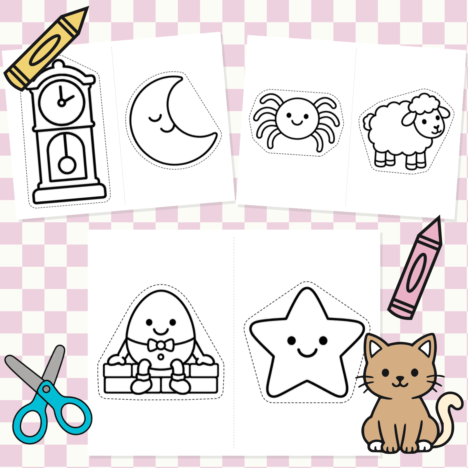 Nursery Rhymes-Color & Cut.