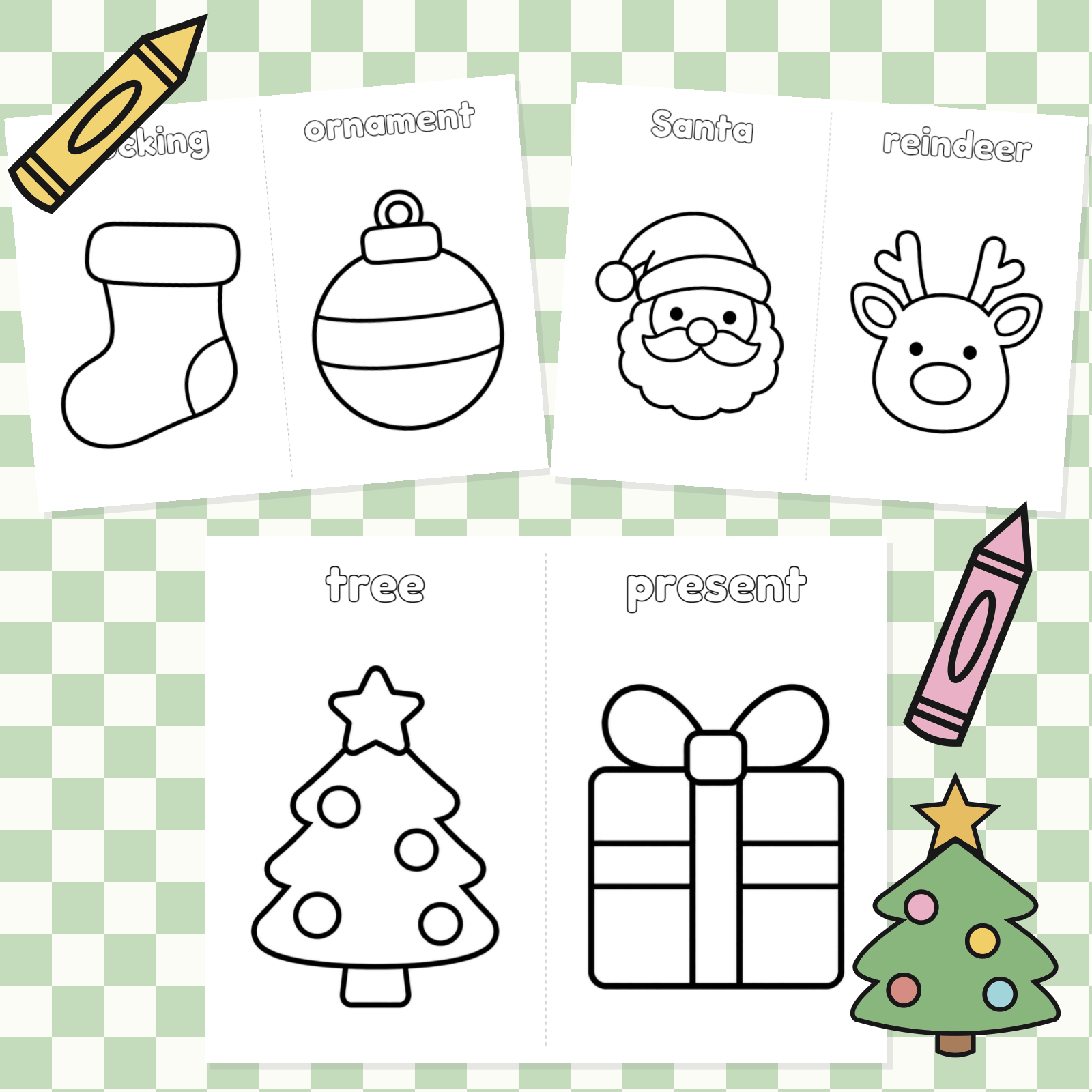 Simple Coloring Pages - Christmas