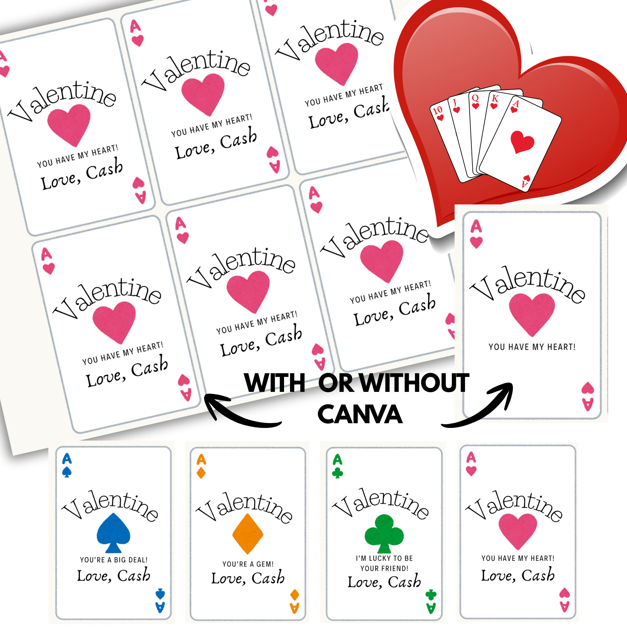 Playing Card Valentines