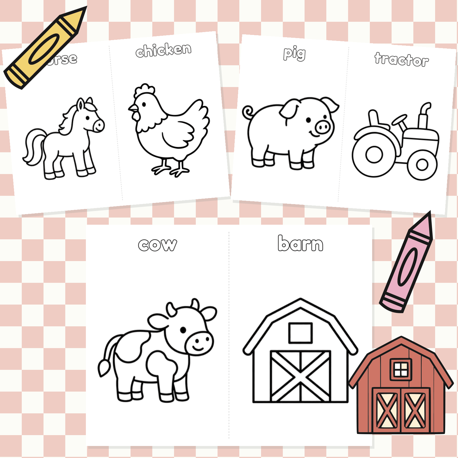Simple Coloring Pages for Little Hands – Farm