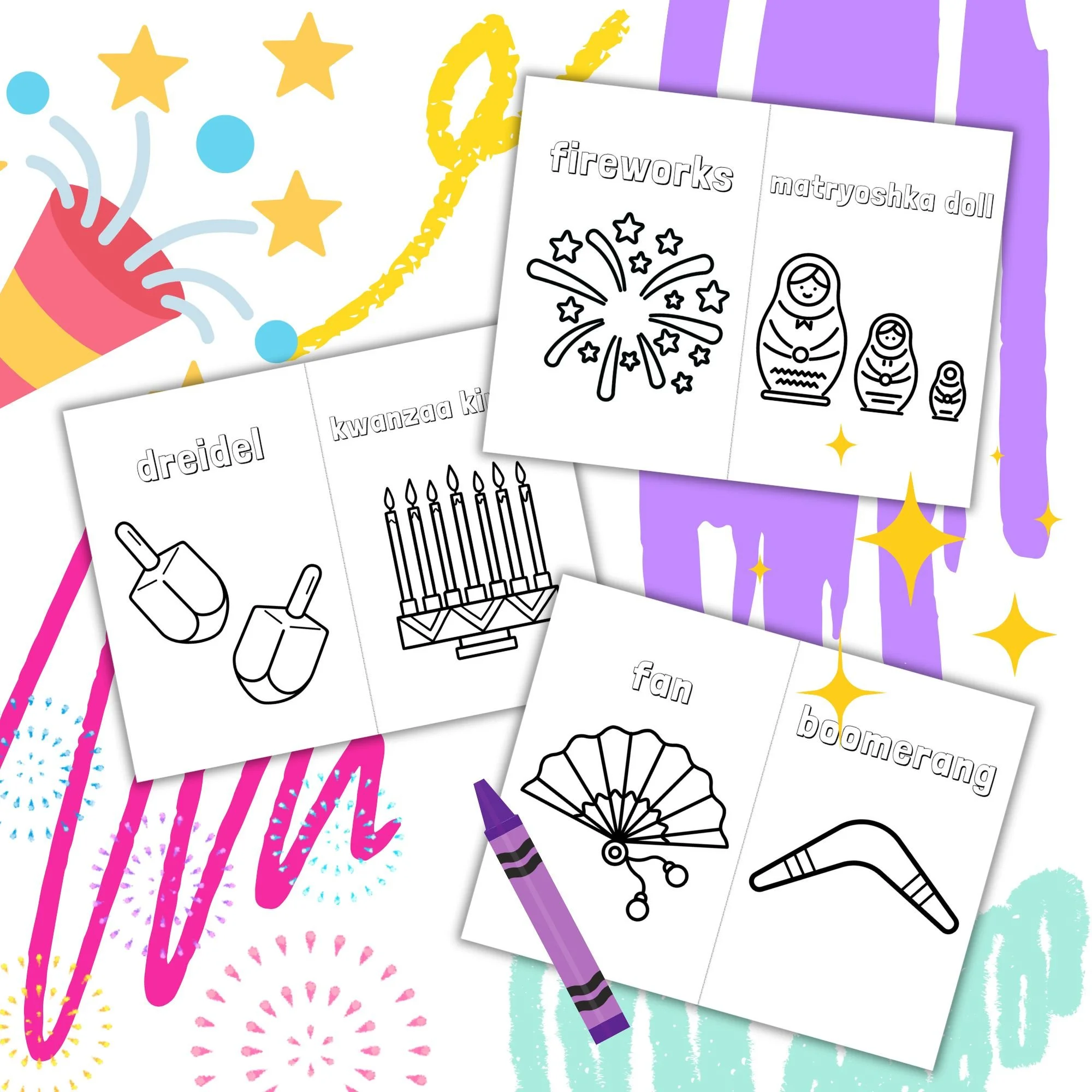 Simple Coloring Pages - Cultural Celebrations