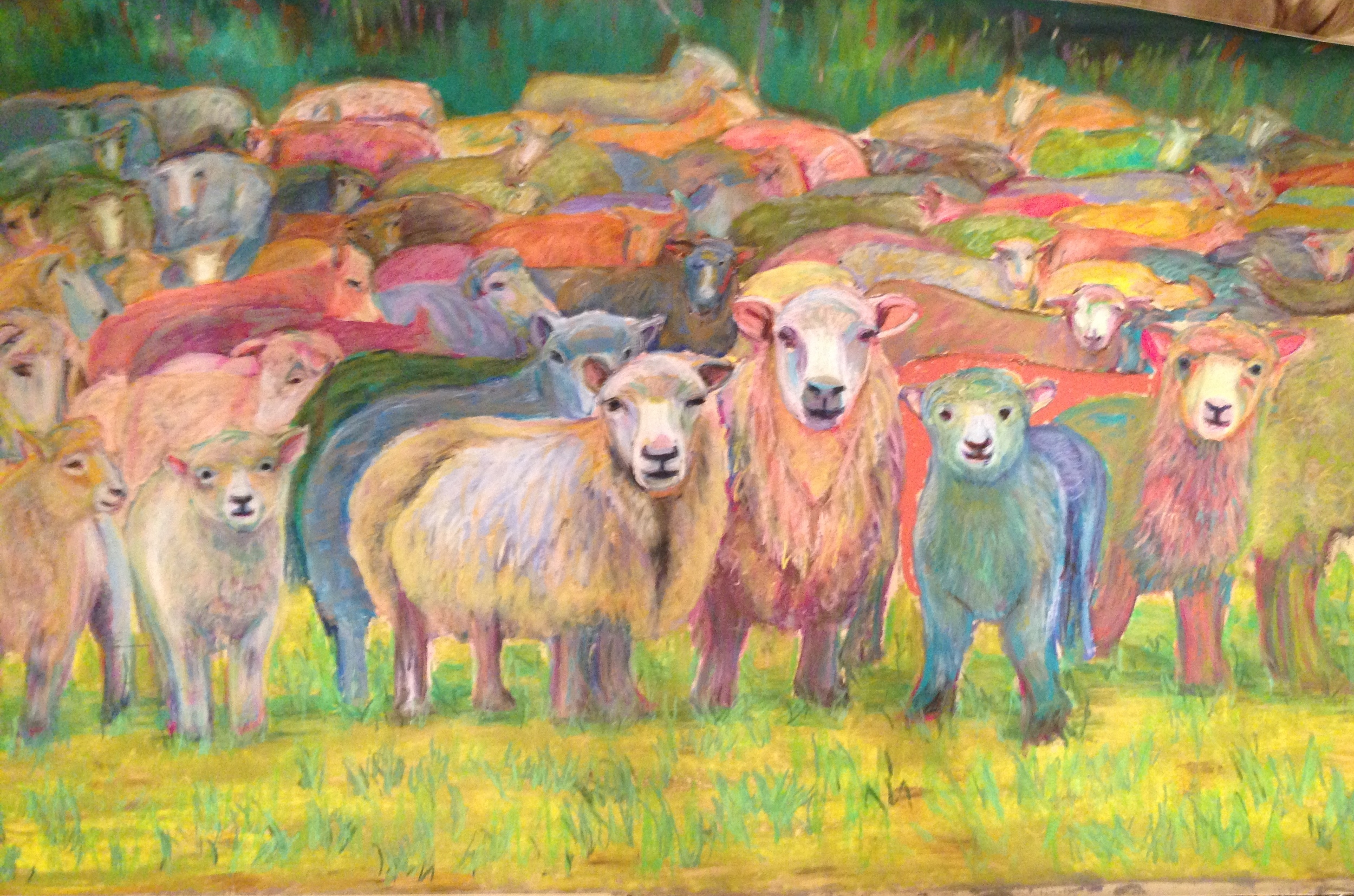 "Who the Sheep See", 36 x 48 original, FRAMED