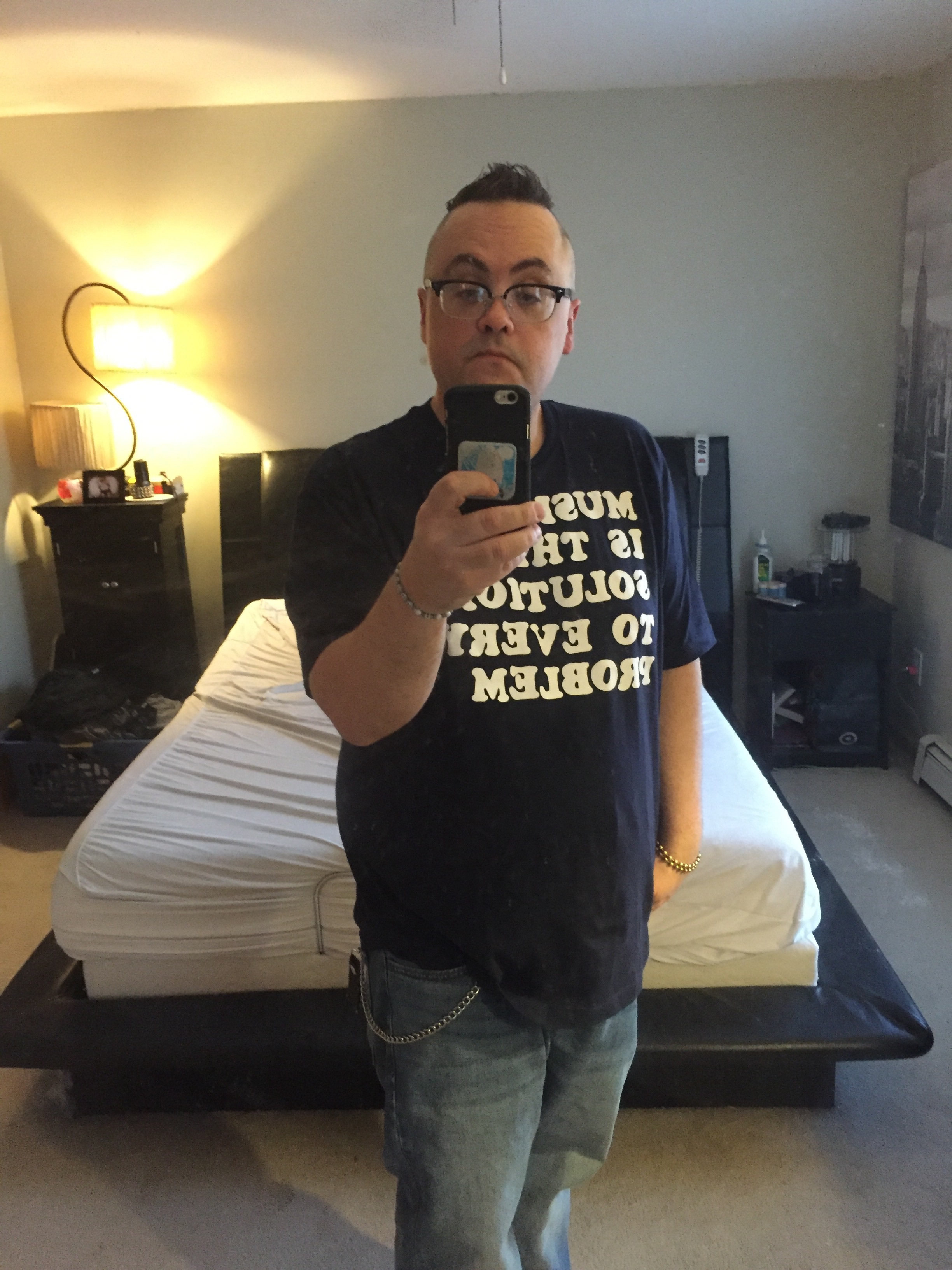 What a difference buying clothes that actually fit. Around this time last year I was psyched going from size 40 jeans to 38 and now I'm wearing size 36 and I still need a belt. Plus not having to pull and stretch at a XXXL shirt just to be comfy