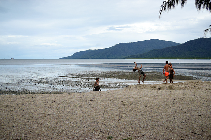  Kids doing backflips off the ledge of the mudflats. Don't worry, there weren't any crocodiles around! 