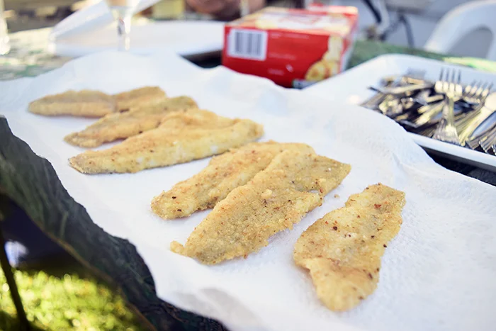 Crumbed Whiting fillets.