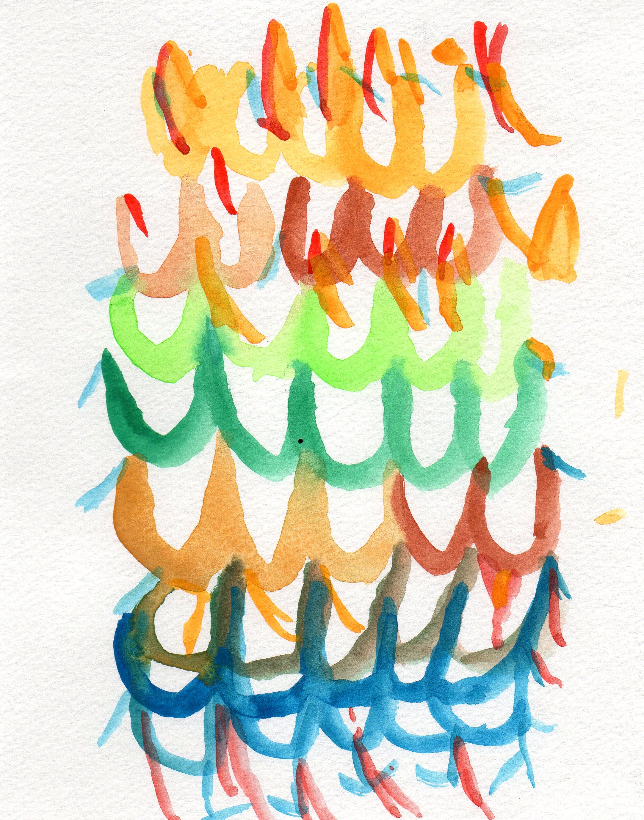 Birthday Cake by Mary K A strong and creative woman, who was always very strategic with her movement; in life and in art. She’d always laugh when I’d tell her it was time to paint. “Paint? Me?” She’d reply, and then she’d l