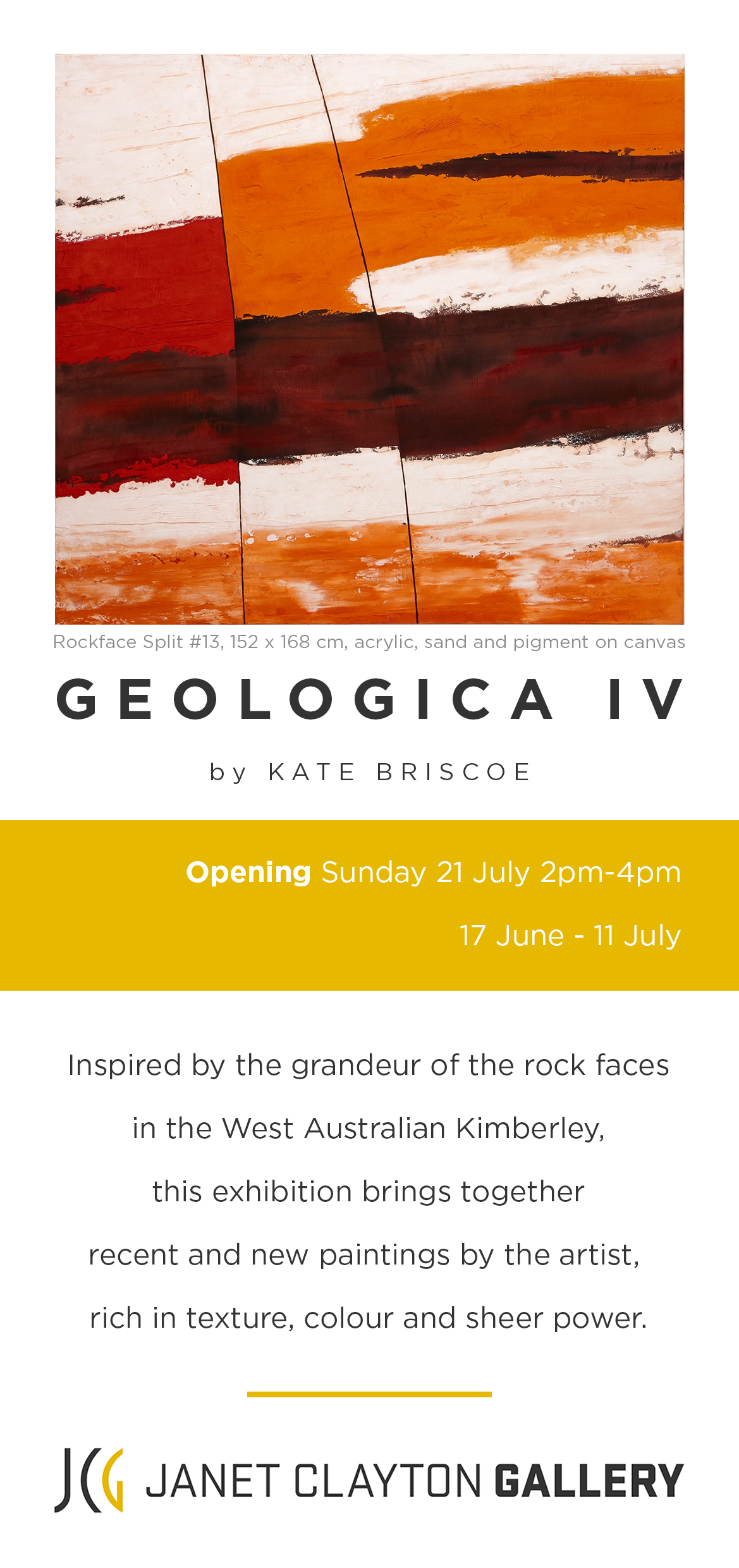 Geologica by Kate Briscoe:   19 June to 12 July 2015