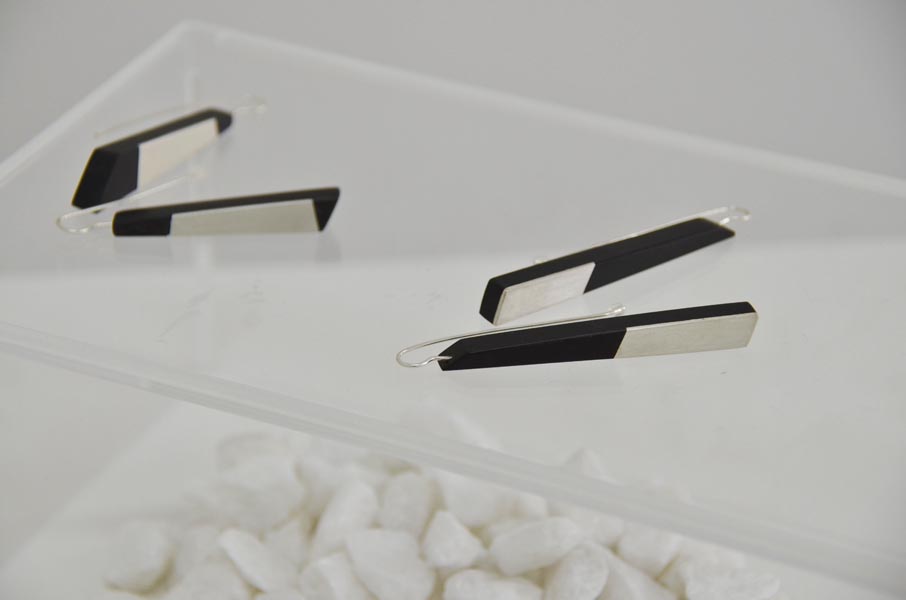 Wood and Silver Earrings