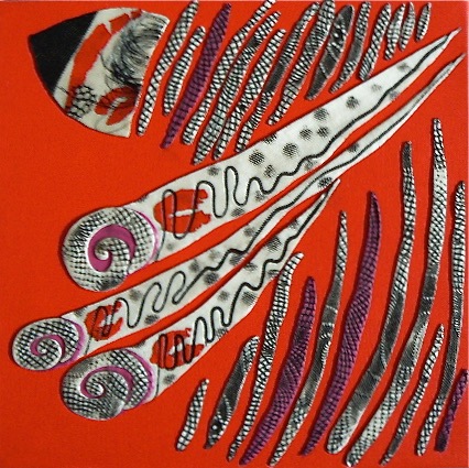 93 Forceful Fragility 2012 paint,polymer clay on canvas 30X30cm.jpg