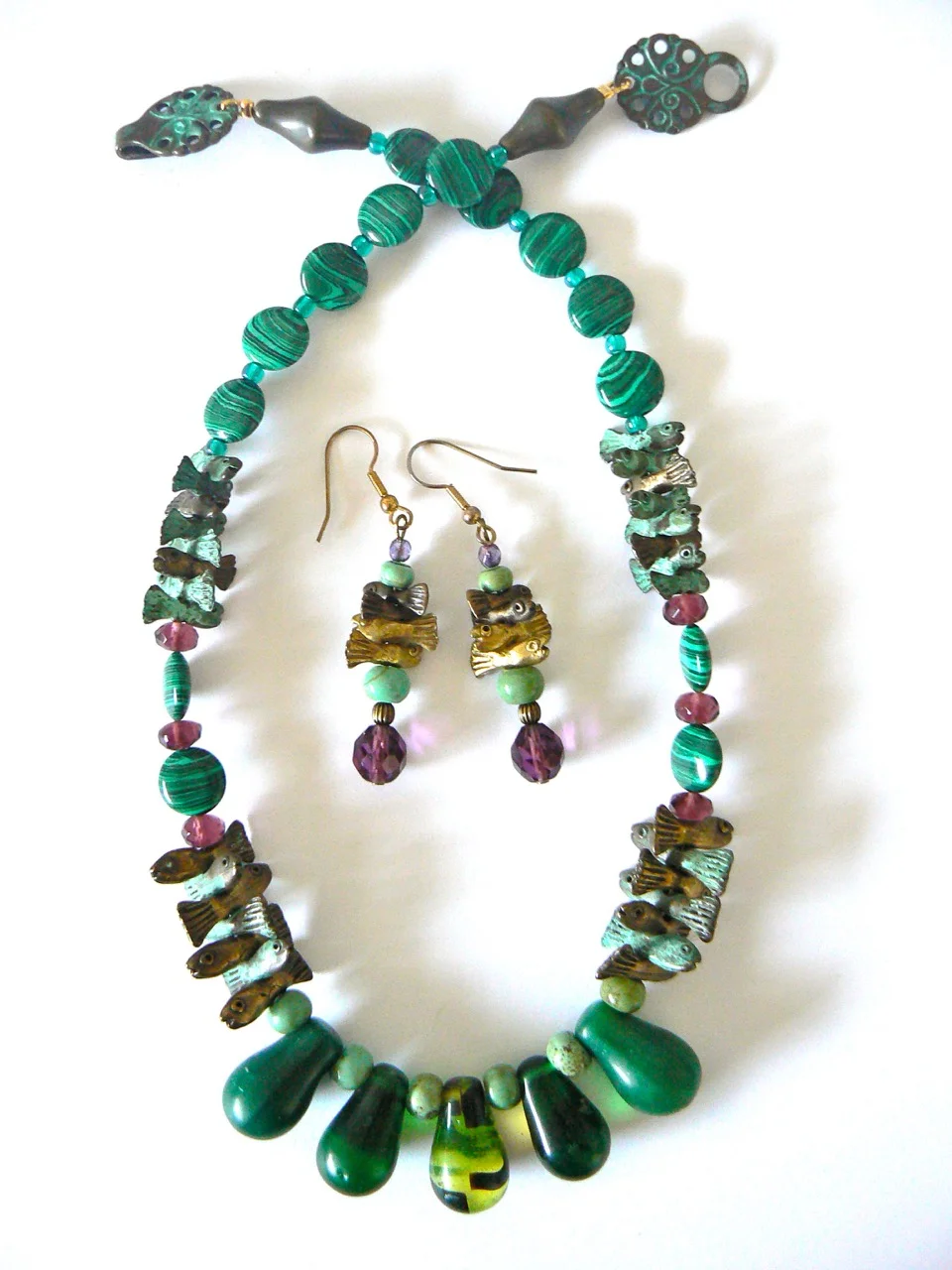 Neckpiece and earring set