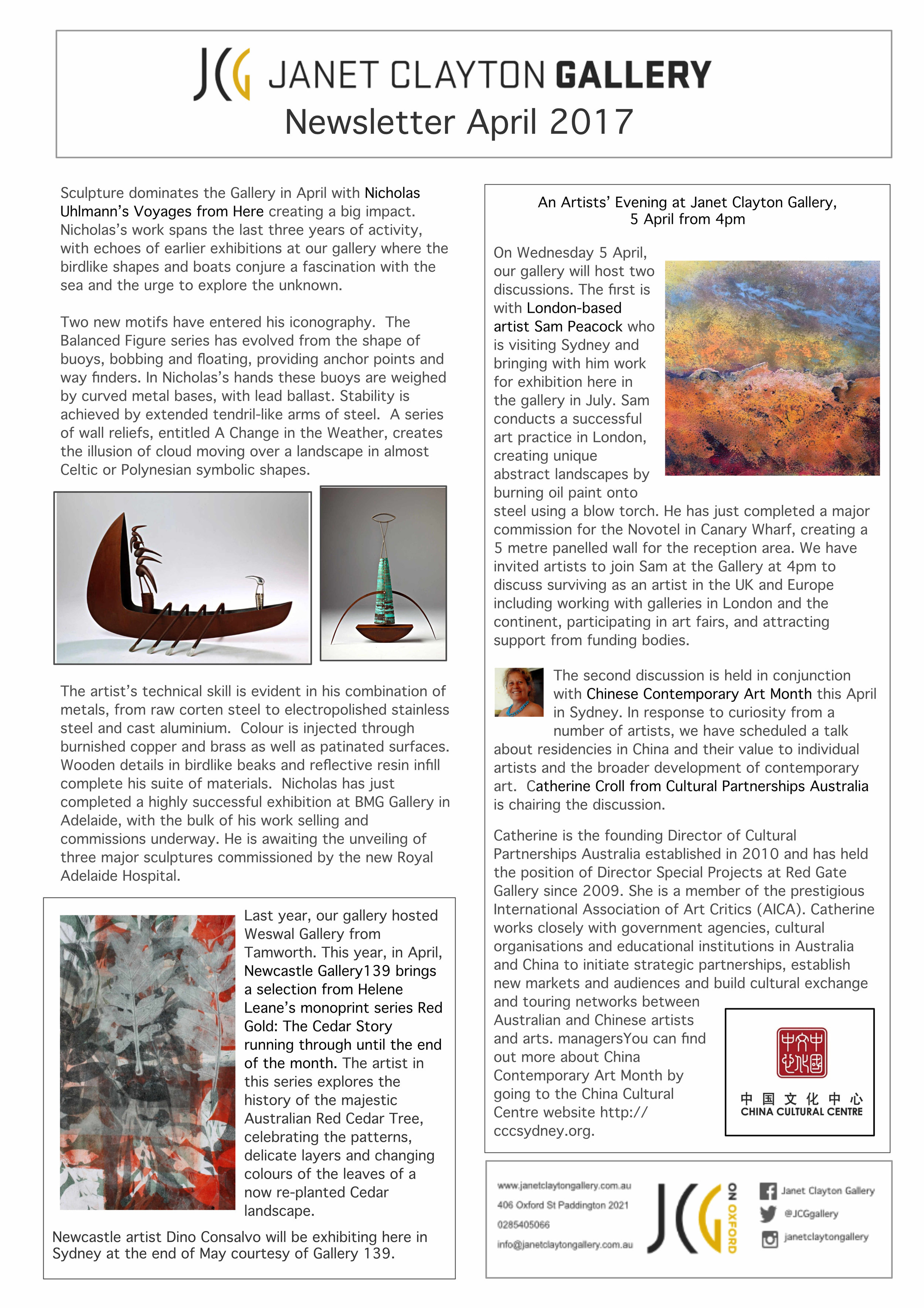 April Gallery Newsletter
