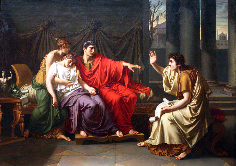 Virgil Reading the Aeneid to Augustus, Octavia, and Livia , Jean-Baptiste Wicar. Courtesy of Wikimedia Commons . 