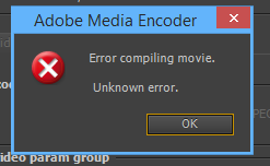 Adobe Premiere "Error Compiling Movie"