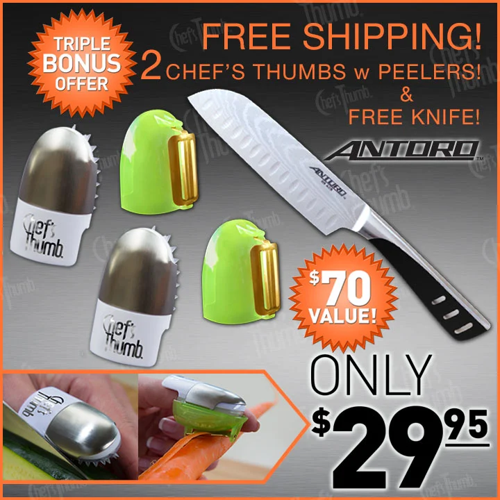 2 Chef's Thumbs plus Antoro Knife with FREE SHIPPING!