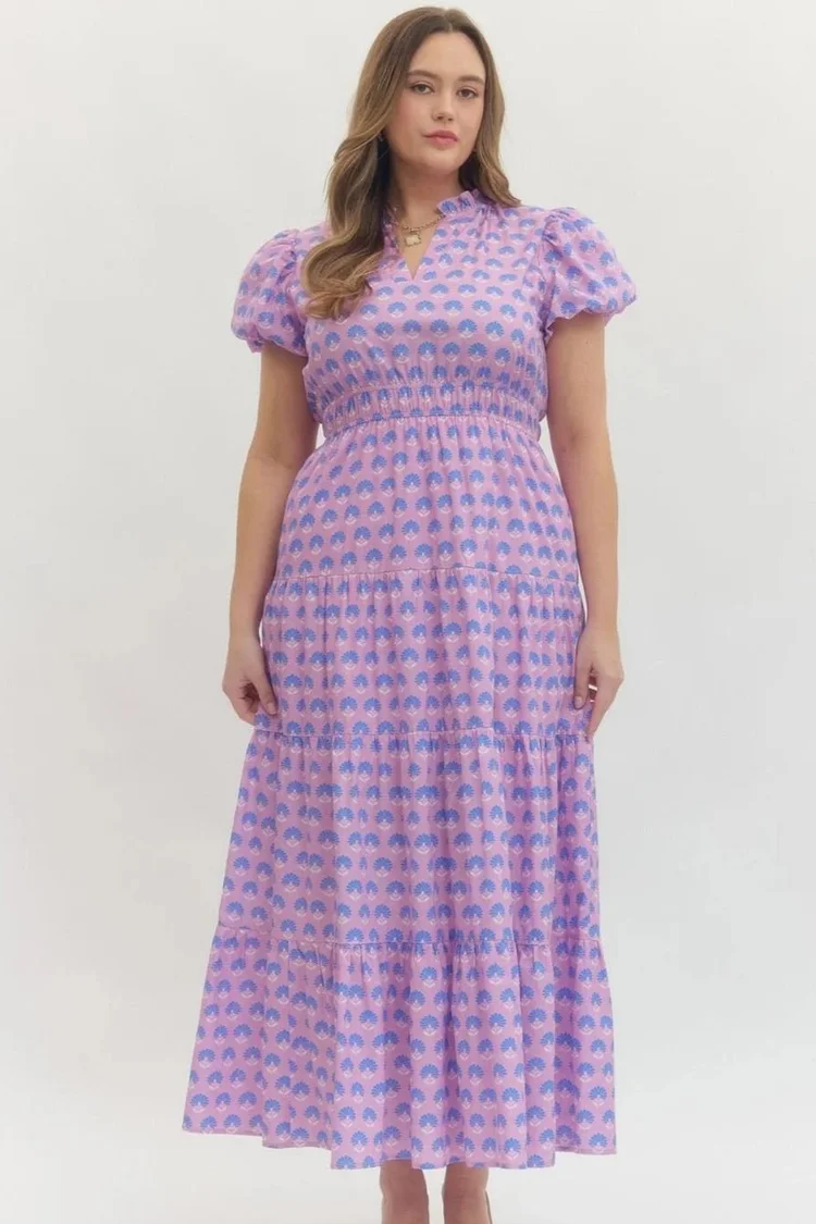 slim fit dress slacks Naomi Short Sleeve Maxi Dress | Pale Blue Floral
