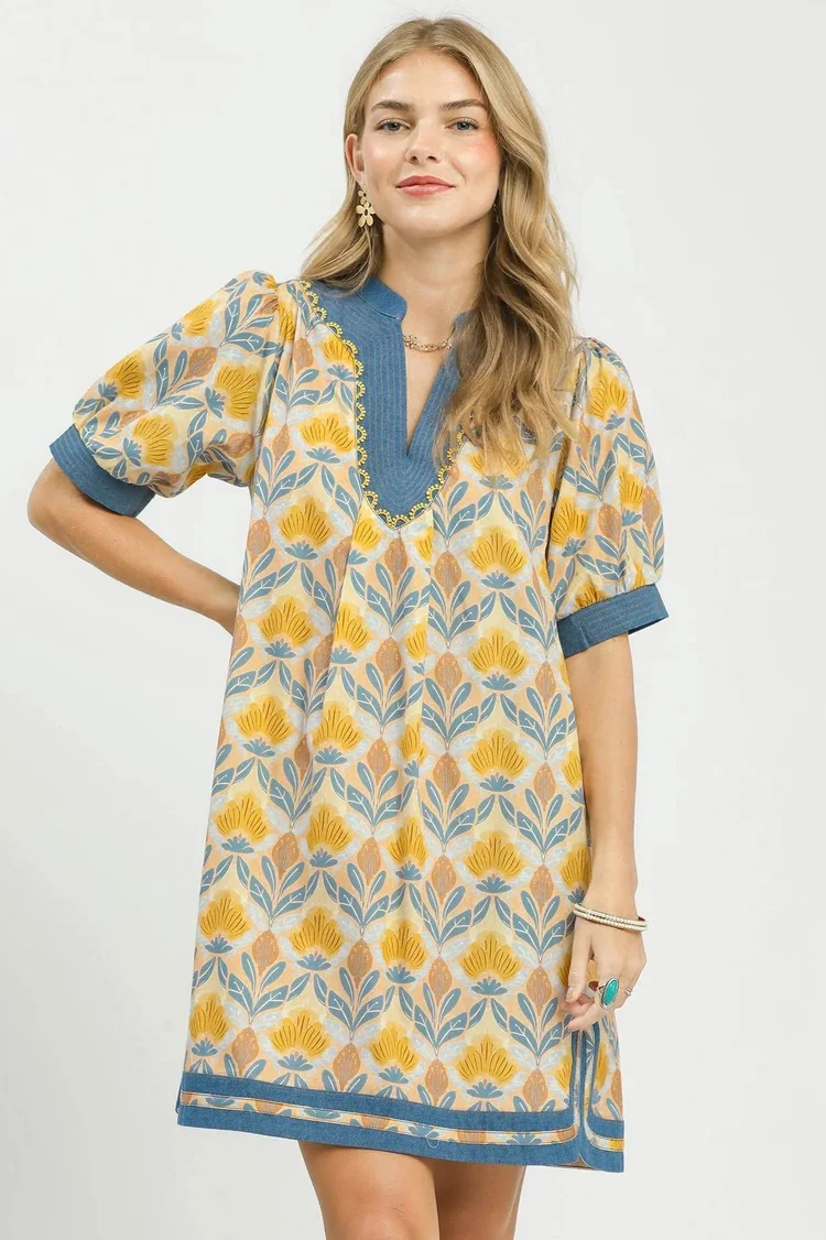 mustard yellow shift dress Color-Block Black & Mustard Shift Dress Alpha Fashion closet