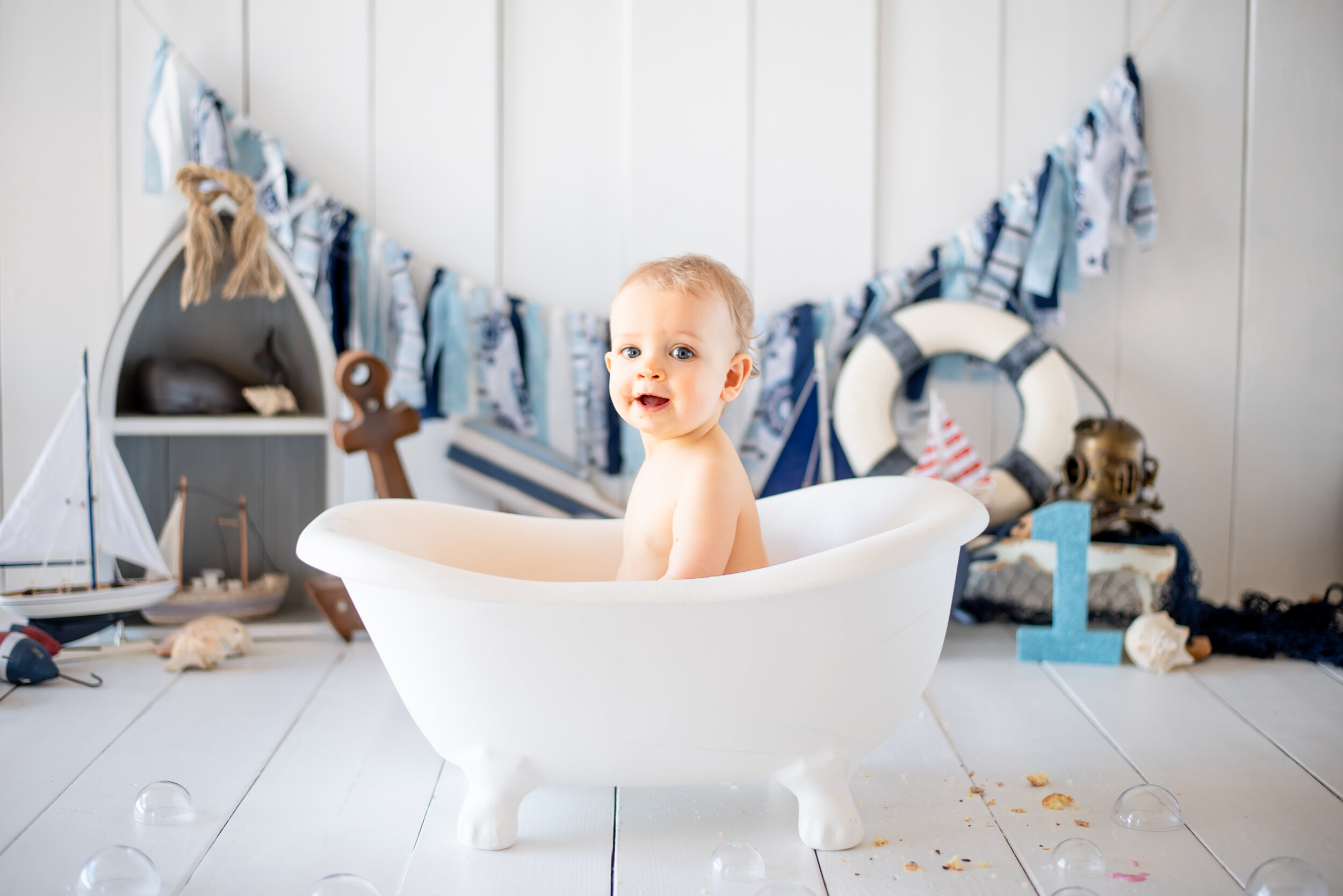 baby boy birthday bath splash photographer new mexico