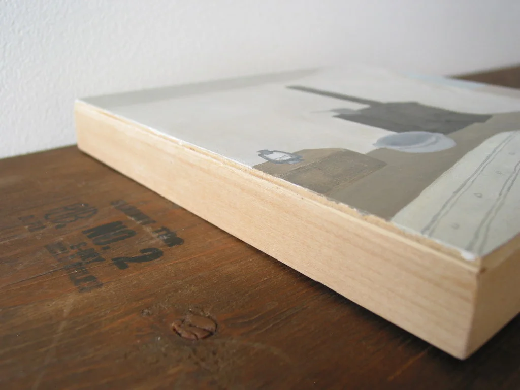  Close up of the painting's coffee-stained edges.    