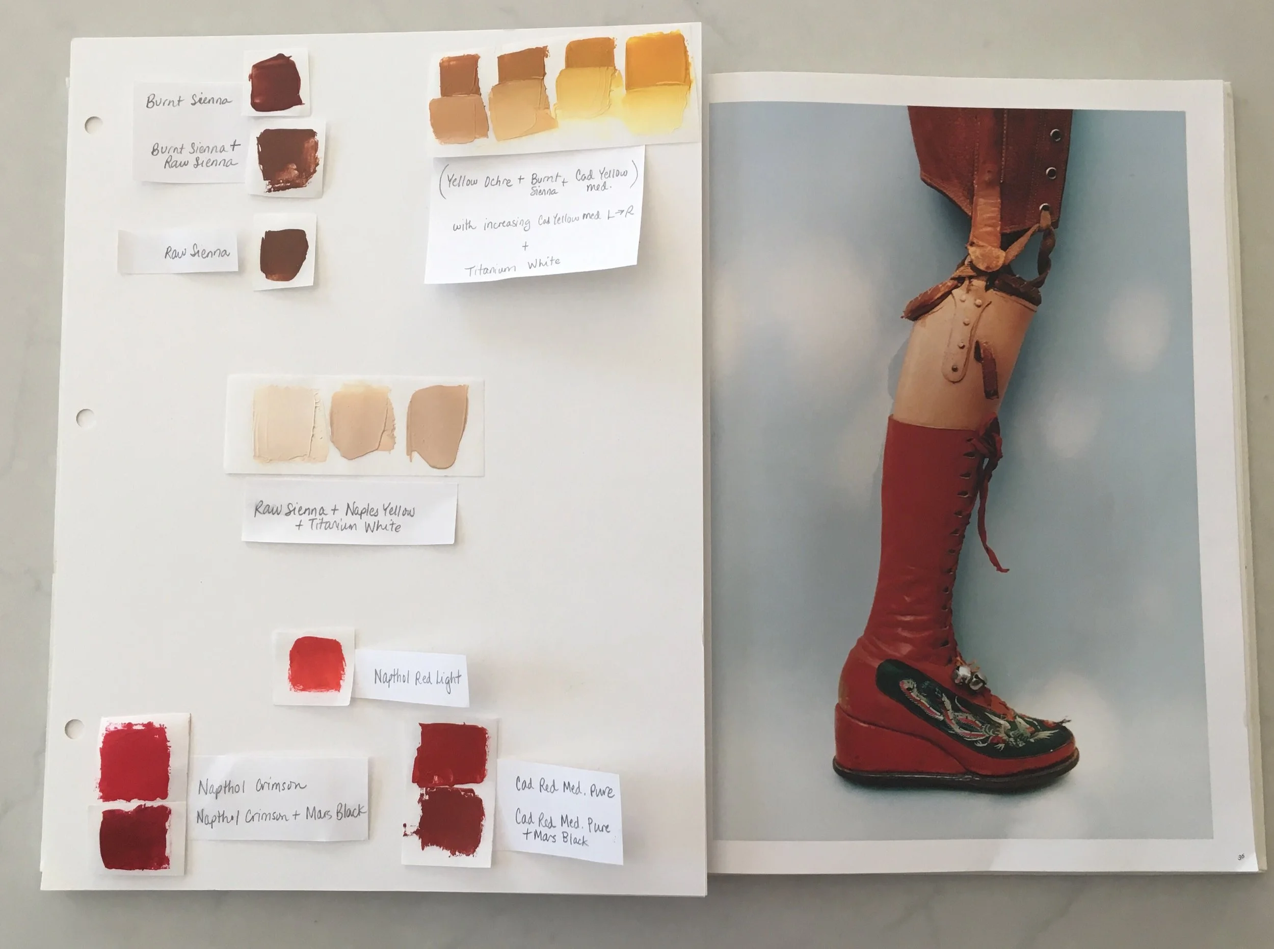 Deconstructing the photograph to create my palette 