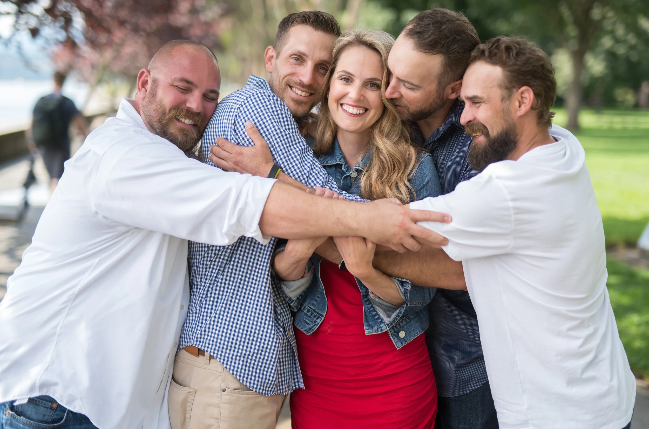 family smiling in coeur d alene idaho