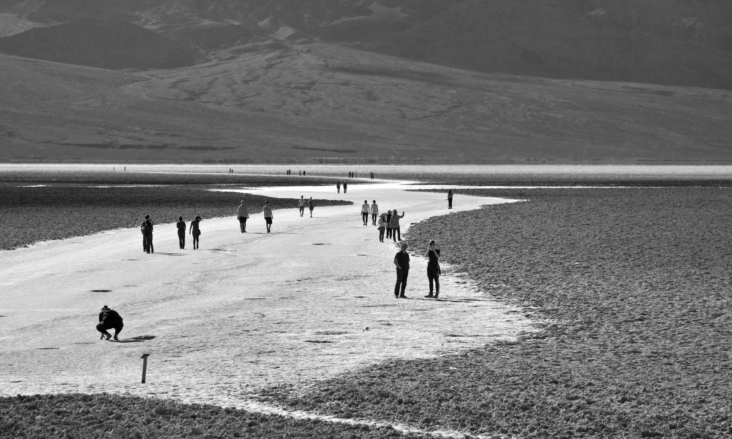 Badwater Basin with People BW.jpg