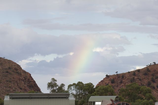 Rainbow over Heavitree Gap, Alice Springs, NT