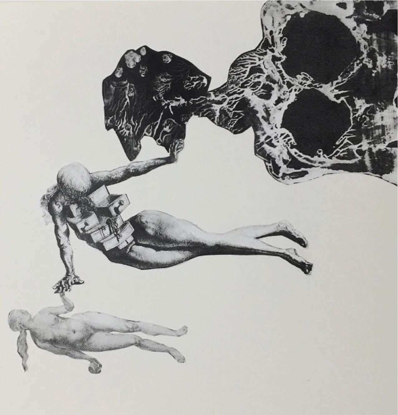 Covenant artists including junior art majors Sarabeth Kendall and Meghan Earll have been contemplating issues of gender and identity in their respective art practices. In Kendall's "Volume," pictured above, the artists uses wire to suggest the form of a bra and the implication of its taboo nature. Pictured below, a partial of Earll's collage titled "Adam and Eve" takes images from art history to explore a biblical concept of identity. Photos taken with permission from the artists' Instagrams.