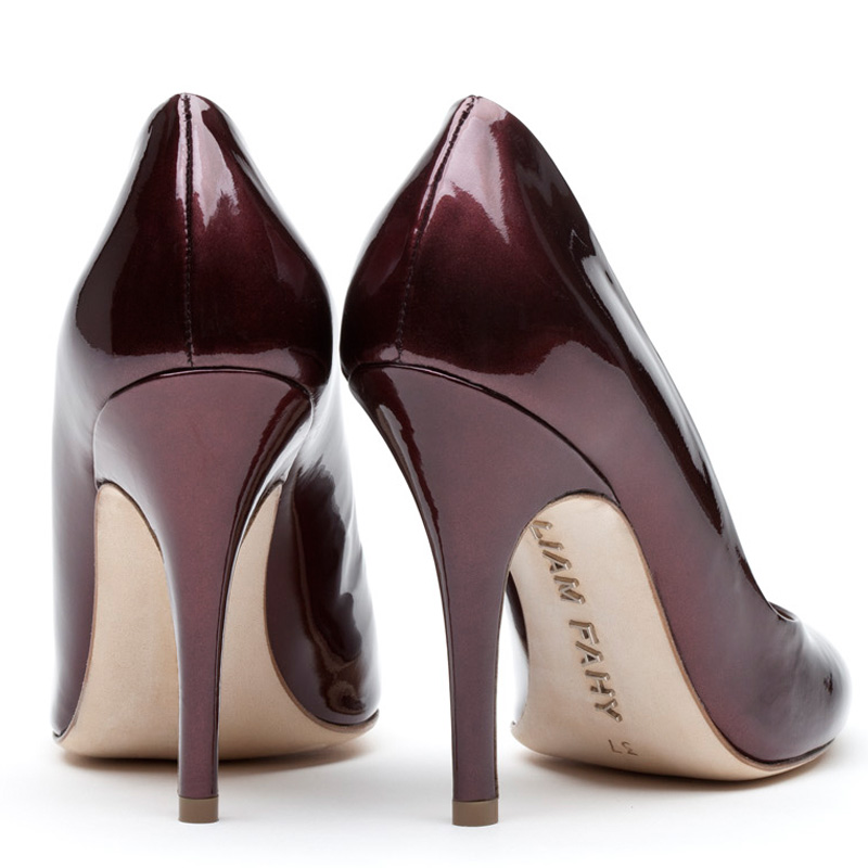 Burgundy Patent heels back view