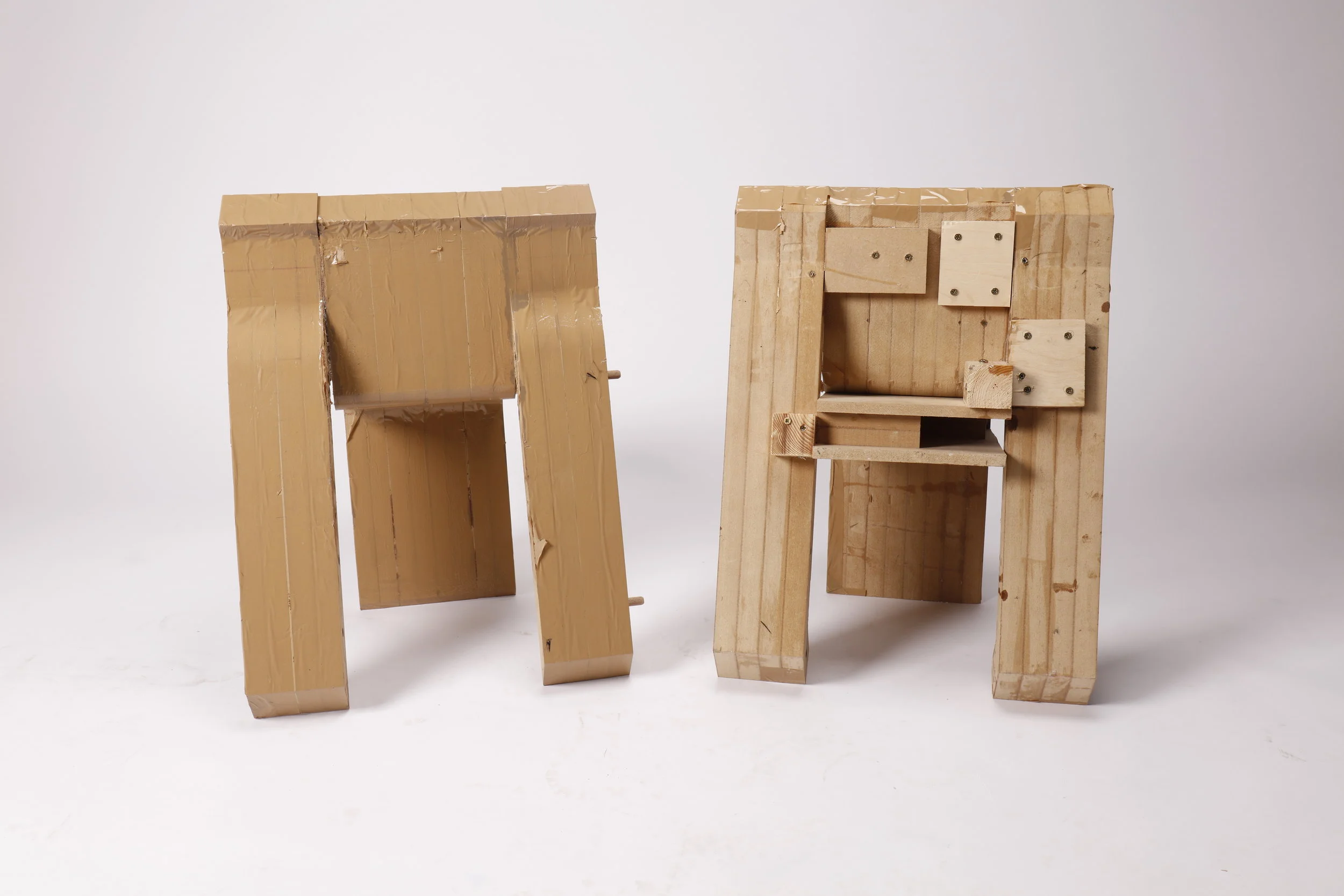 Two parts of the mould