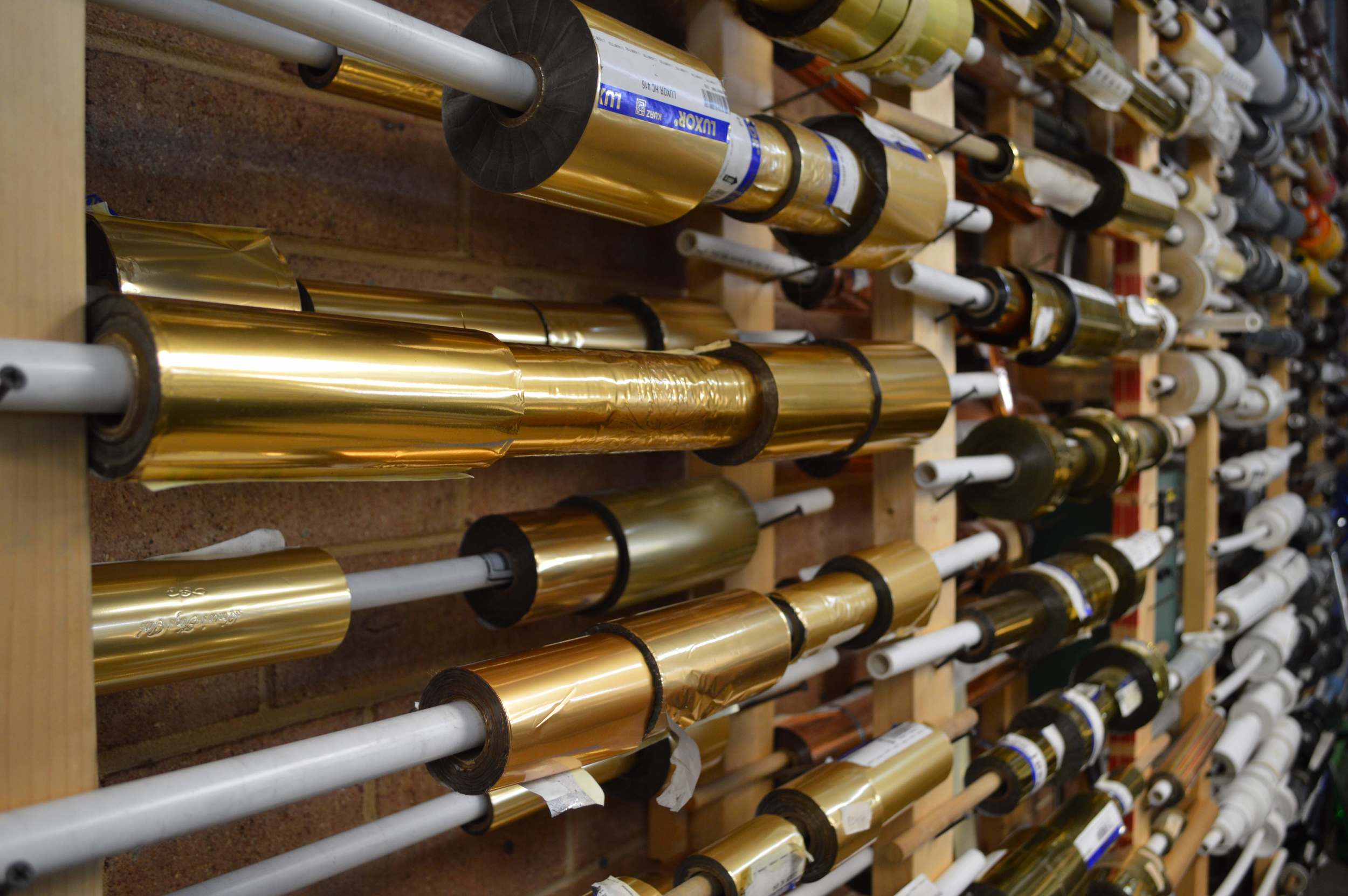 We can foil stamp in hundreds of colors; metalic or pigment.