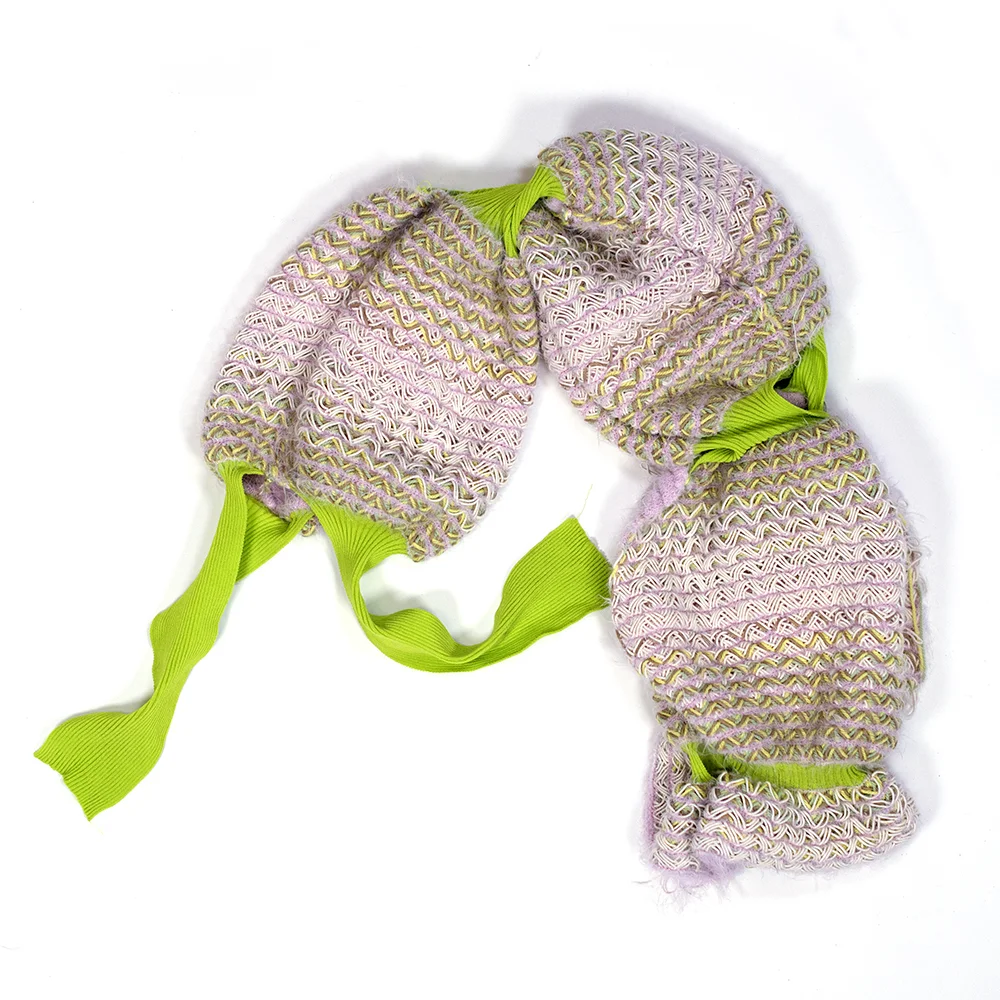 TREE Stoll Knit, 2017. Elastic, cotton cording, wool, polyester, metallic. This piece is part of a series of costumes made in collaboration with Bruce Li for a children's dance performance. 