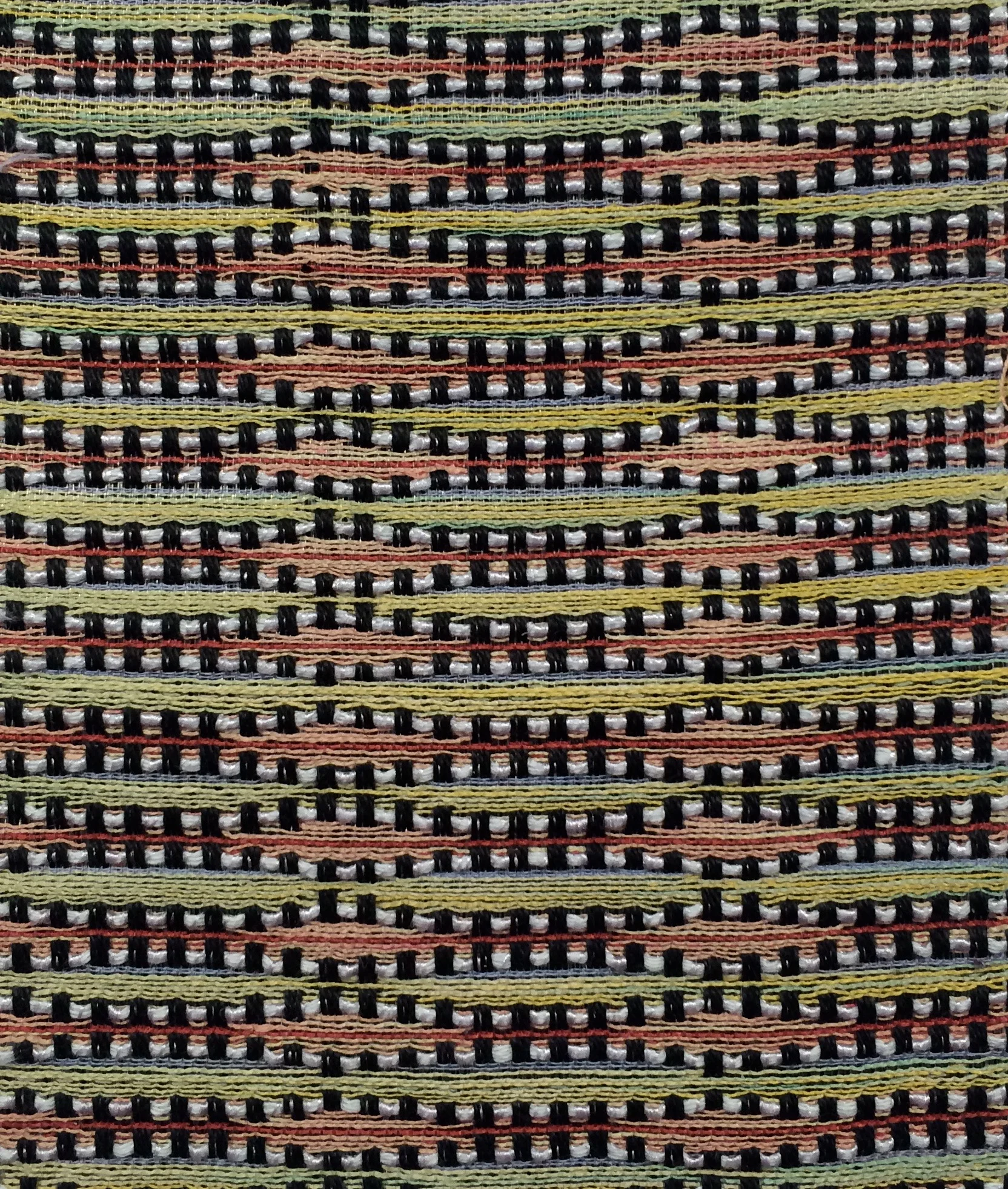 Dobby Woven, 2016. Hand space-dyed linen, wool, cotton cord.