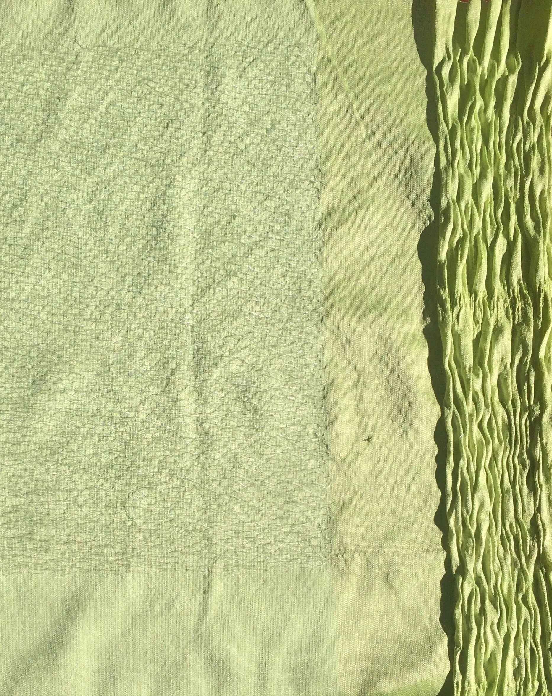 Dobby Woven, 2017. 30” x 40”. Silk, transparent film yarn, elastic.
