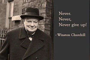 Never. Never, Never give up! –Winston Churchill