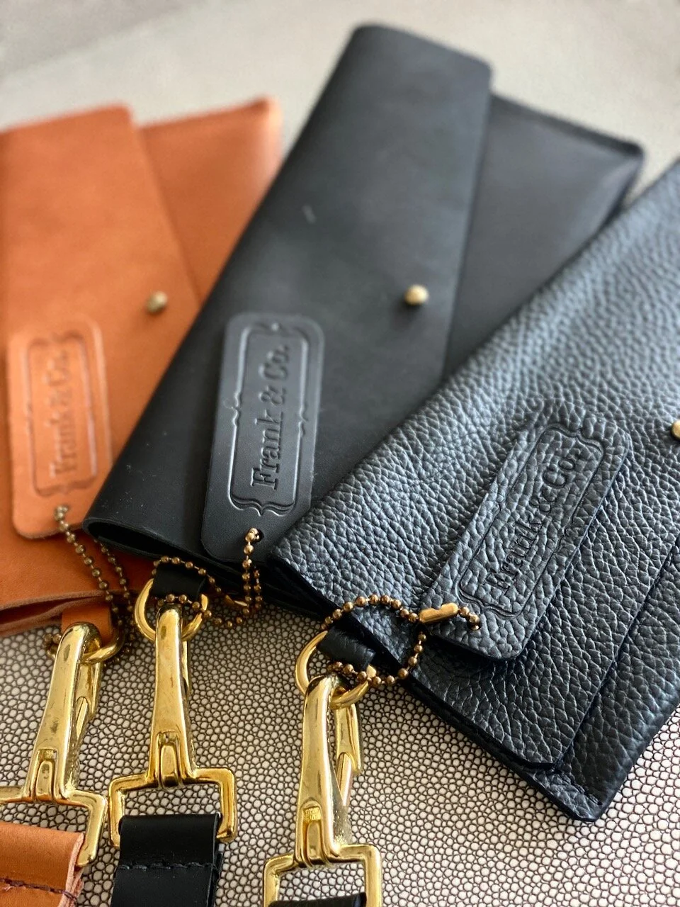 The Livingston Pebbled Black Wristlet