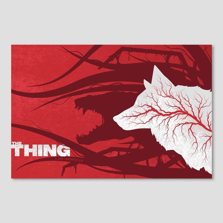 Watched The Thing again recently and it gave me an idea for a poster. I definitely had fun making this one. The dog was a good boy for at least 10 minutes of the movie 😅. #thething #movie #movieposter #illustration #alternativemovieposter #posterart
