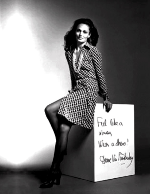 Diane modelling the iconic wrap dress.