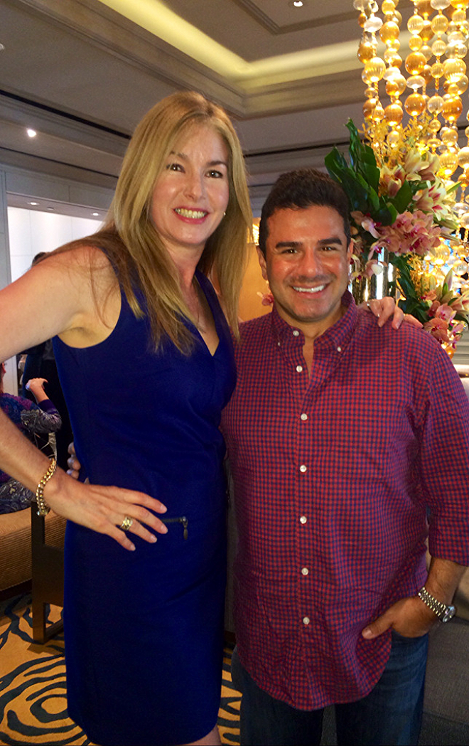 With fellow celebrity stylist Sam Saboura at Ritz Carlton Marina del Rey in LA.