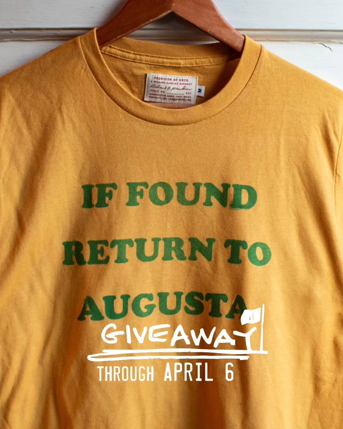 In honor of Masters week, we're giving away one "return to augusta" hand-inked tee on our FACEBOOK page. It's a simple "like our page to enter" so head over to that other platform or click the link in our bio to get entered on the
