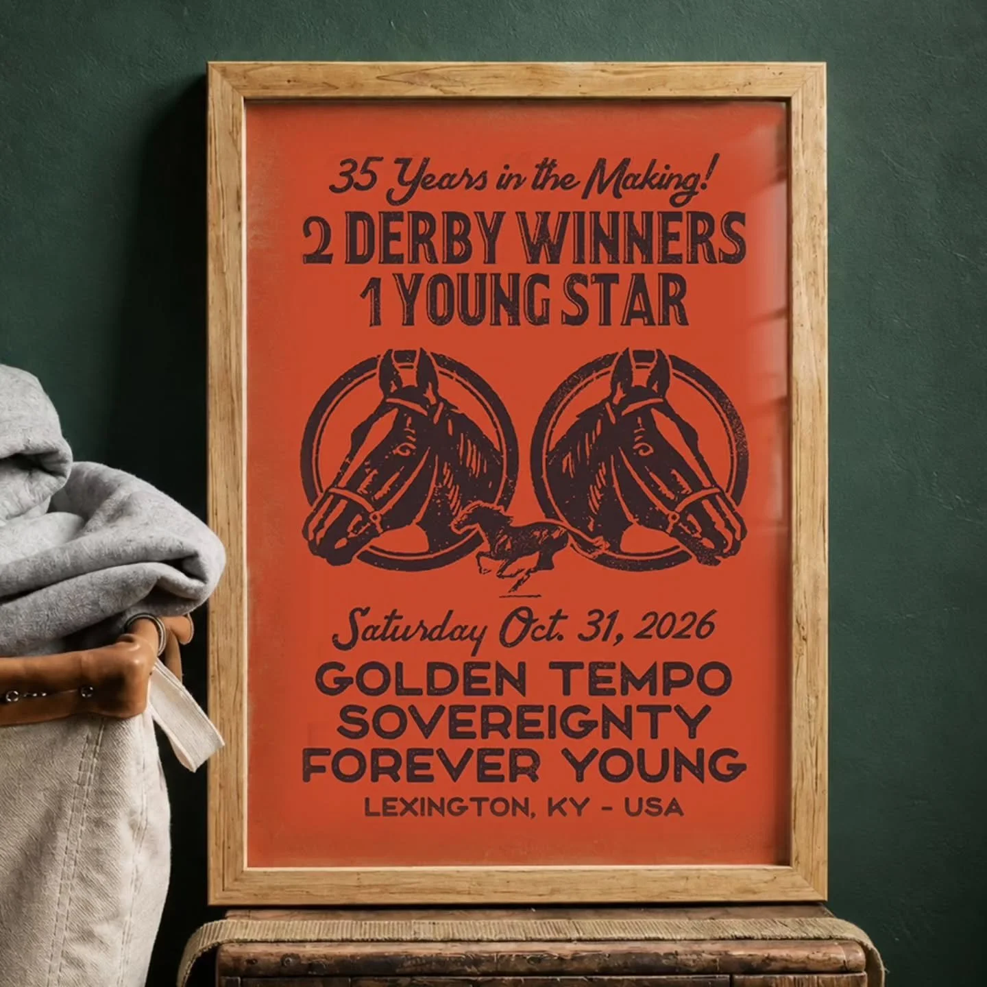 35 years in the making. Two former KY Derby winners, one "young" star, and a field of thoroughbreds face off in the Bluegrass State this weekend. This one feels so classic that we had to release a LIMITED EDITION print inspired by the heyda