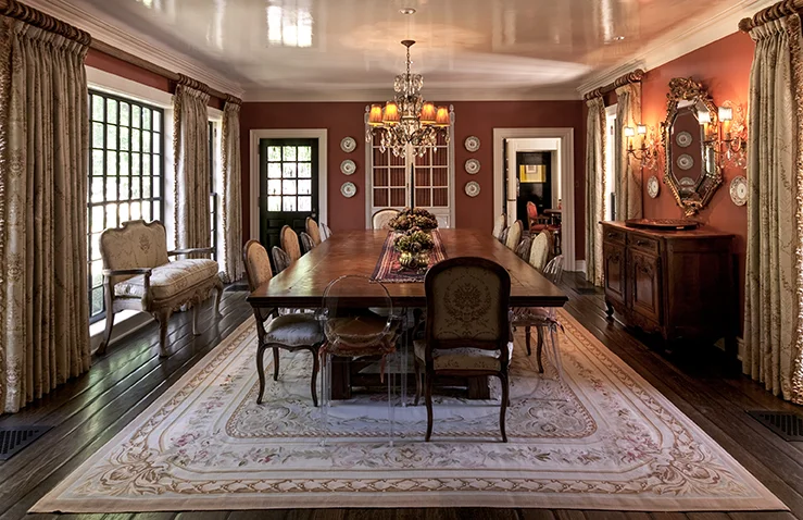lacquered dining room