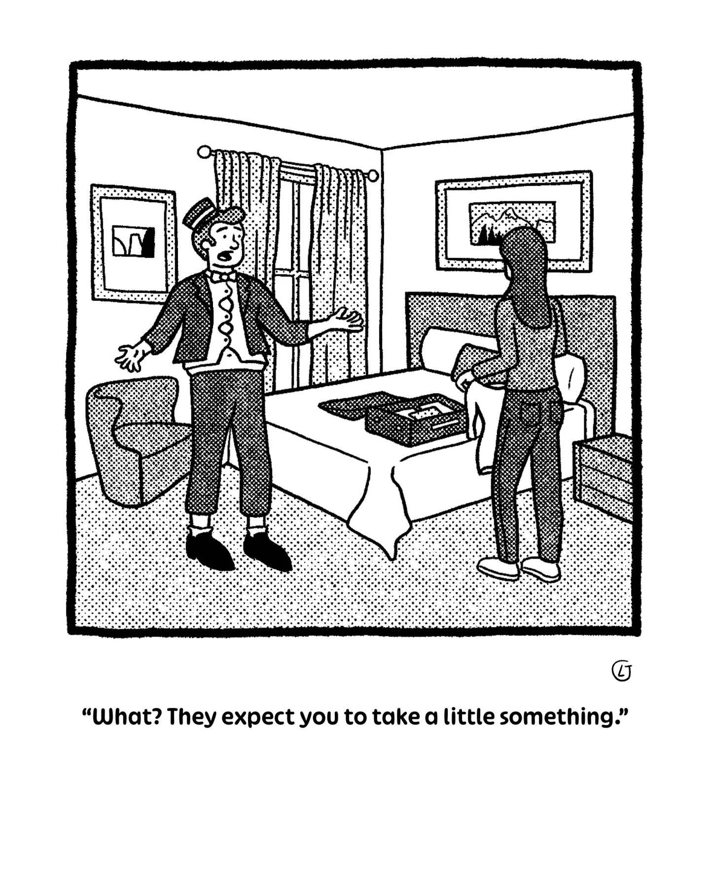 A cartoon about staying at a hotel. 
#cartoons #comics #indiecomics #hotel #vacation
