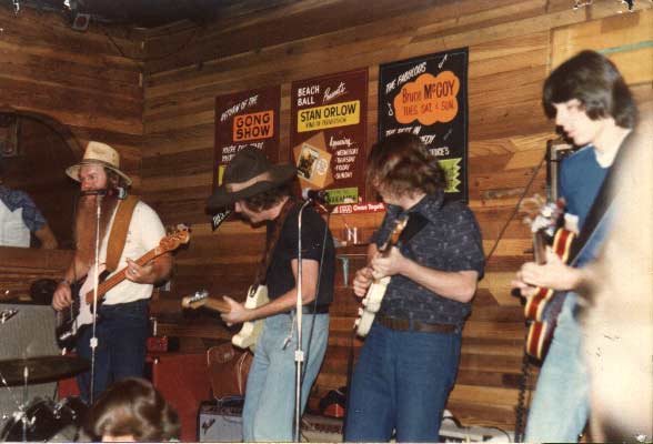   Bob Gulley, Bro Bob, Me and Larry Hansen (Alabama) jamming at The Beach Ball, Newport Beach, CA. This club is where I went to rock &amp; roll boot camp at the age of 19 in 1978.  
