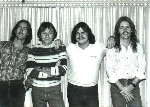   Here is a pic of my first band, “Whistler”, also one of my funniest groups.&nbsp;  Rob Adams, Jerry Cox, myself and Ricky Lewis.  