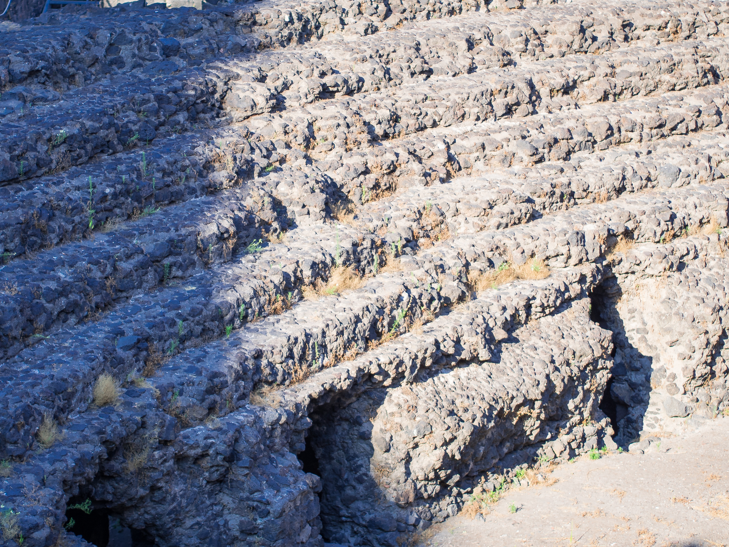 An old Roman Colosseum buried under the streets of Catania.