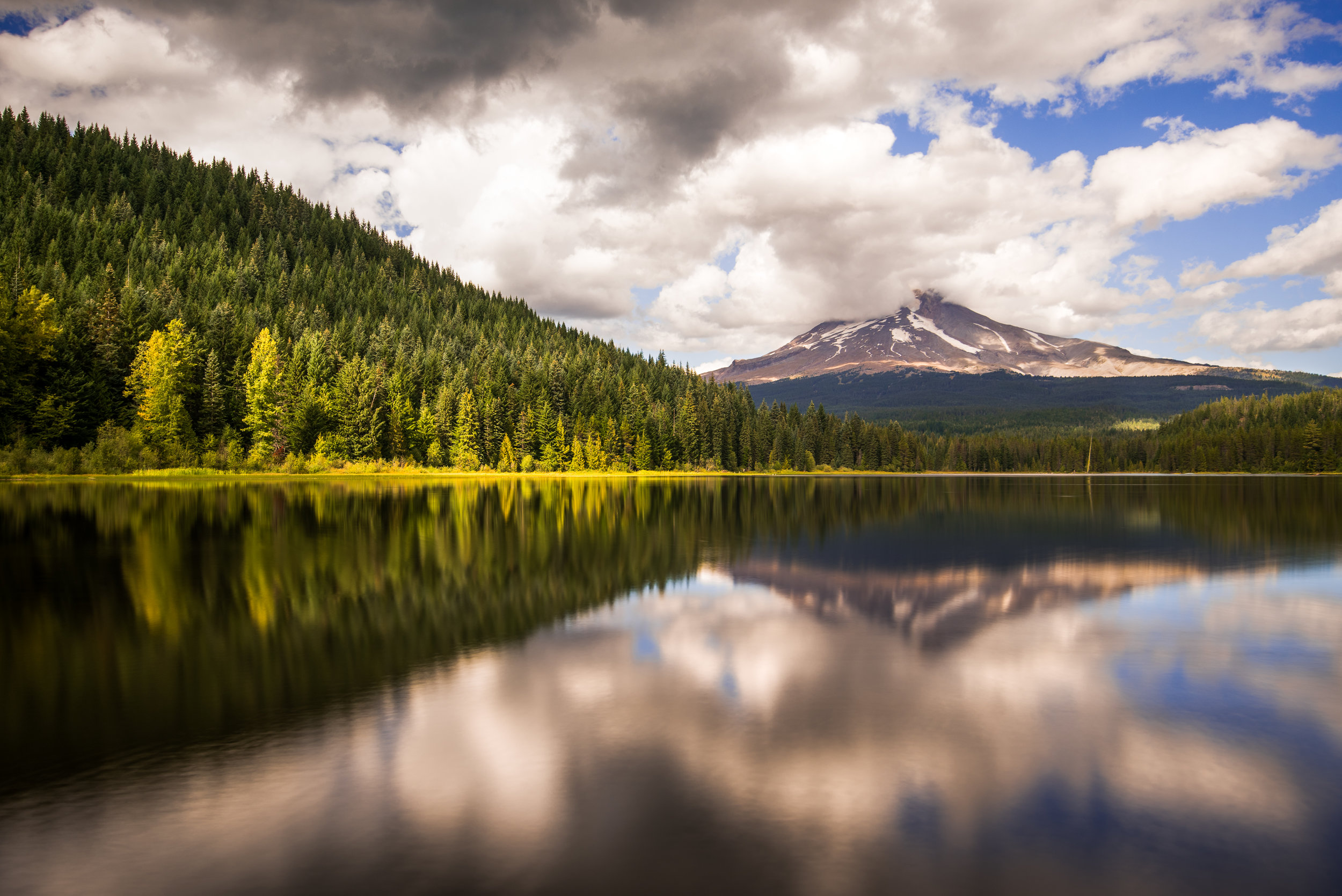 A blending of two images to get a mirrored scene classic to Oregon.