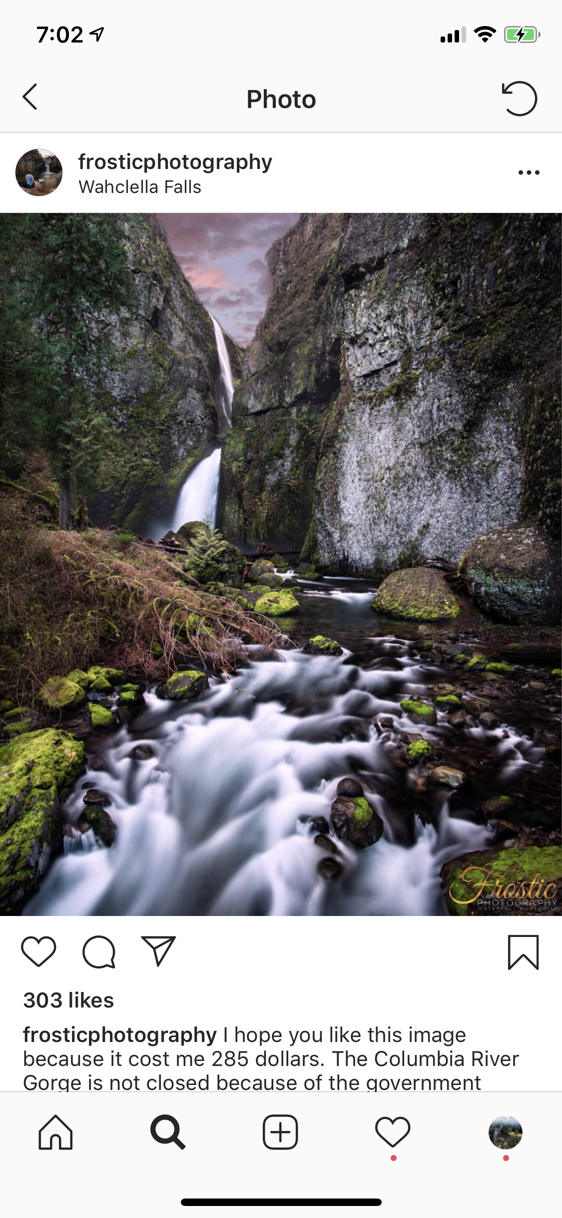 This is the image he captured while illegally trespassing on federally protected land.