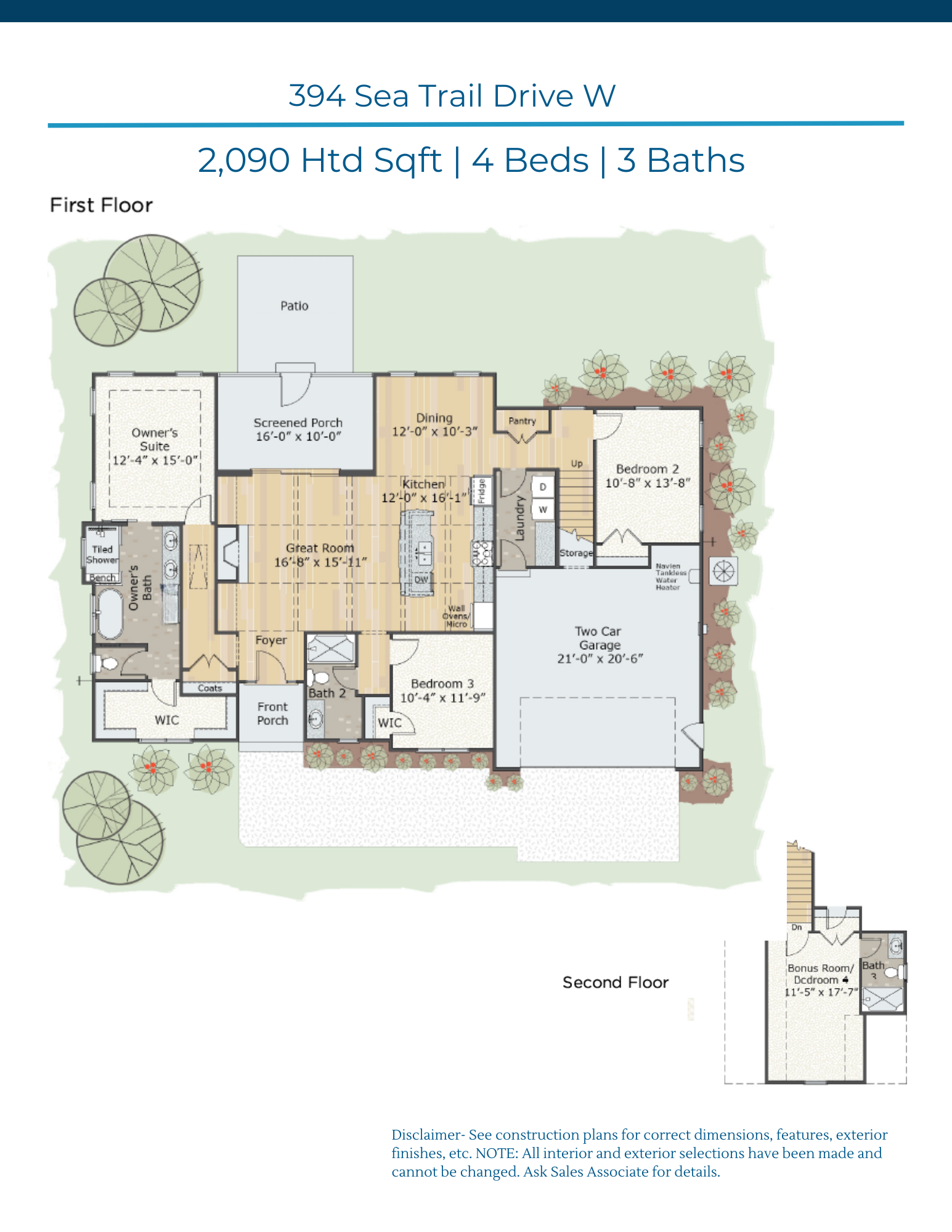 394 Sea Trail Drive W Floorplan - Sea Trail Golf Resort, Sunset Beach, NC- Riptide Builders