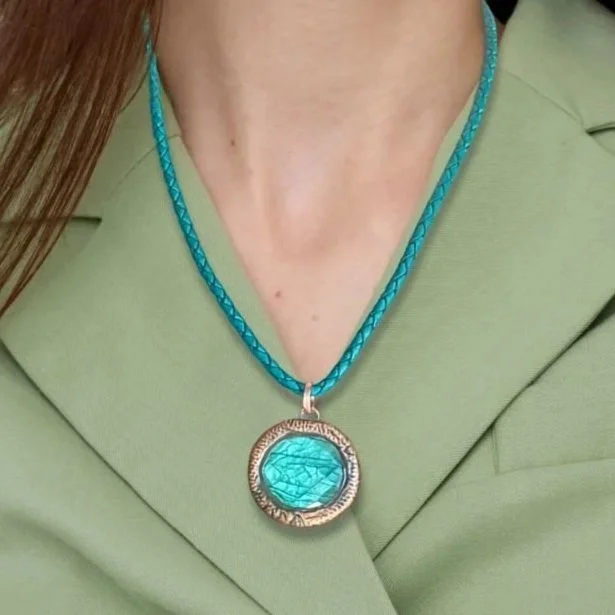 Ouroboros Full Circle Labradorite & Copper Necklace